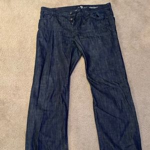 Mens-7 4 All Mankind Straight Leg Dark Wash- 34x32